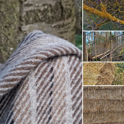 The Woodland stripe Shetland wool throw