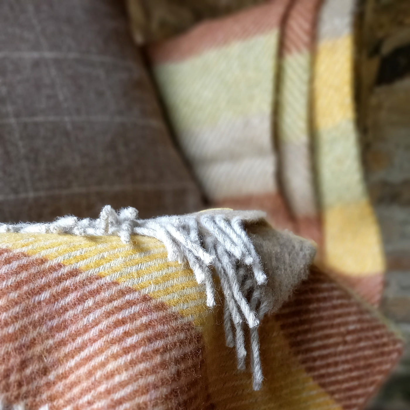 The Autumn walk Shetland wool throw