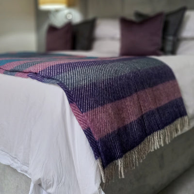 The Heather Shetland wool throw