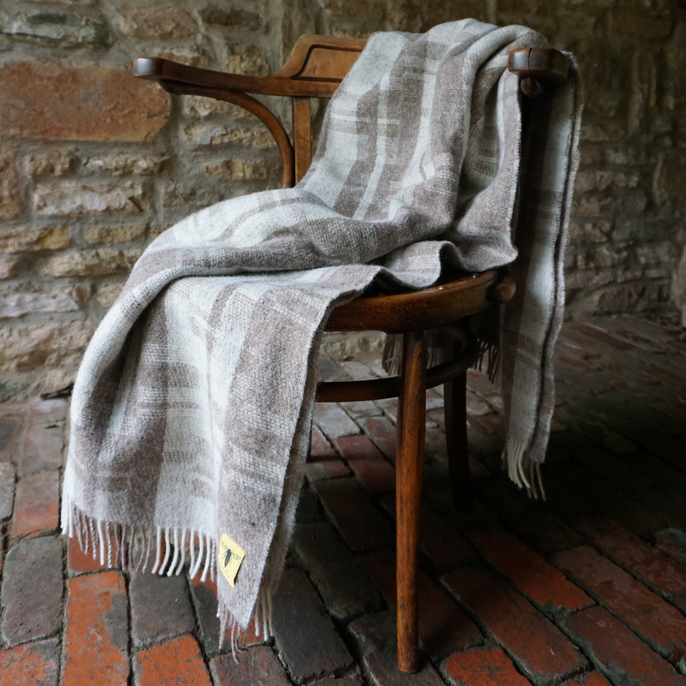 The Tree lines Shetland wool throw