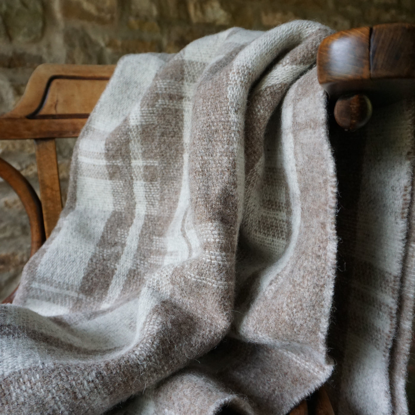 The Tree lines Shetland wool throw