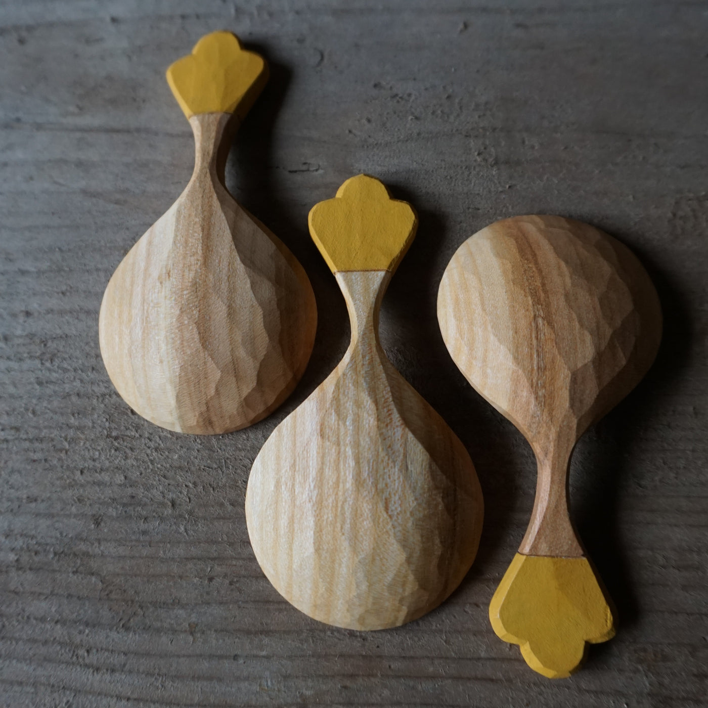 Hand carved cherry coffee scoop
