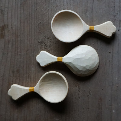 Hand carved sycamore coffee scoop