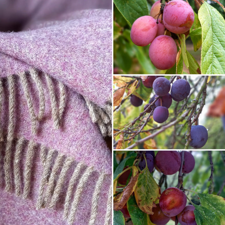 The Orchard fruits Shetland wool throw