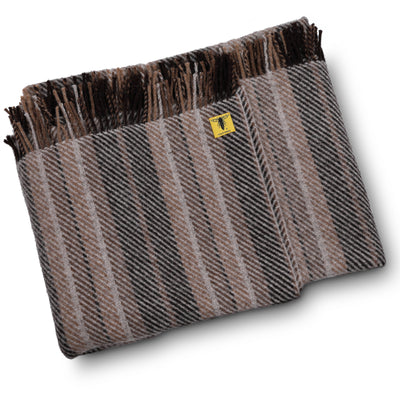 The Woodland stripe Shetland wool throw