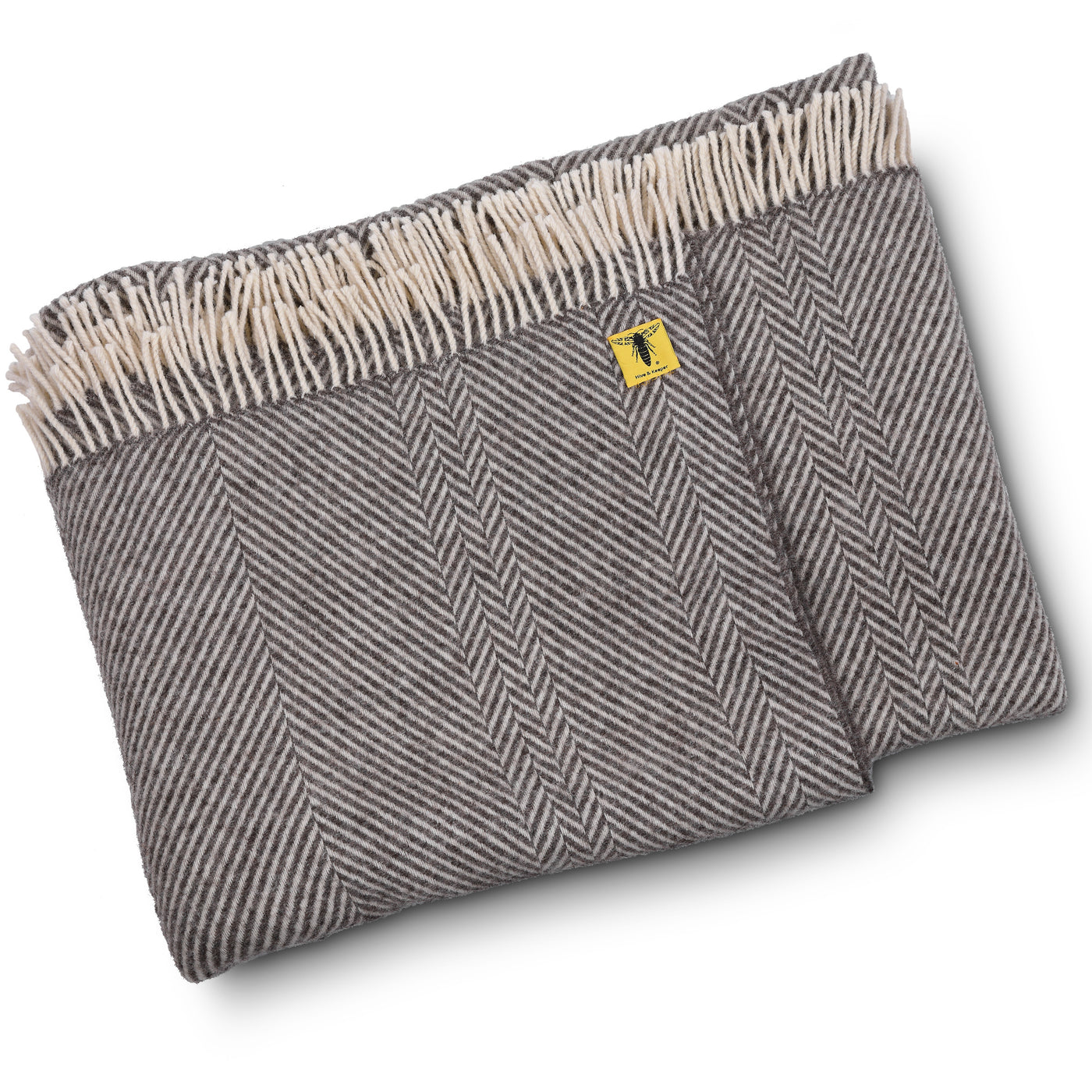 The Feather Chevron Shetland wool throw