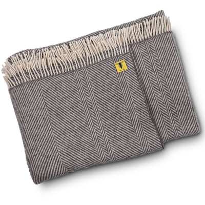 The Feather Chevron Shetland wool throw
