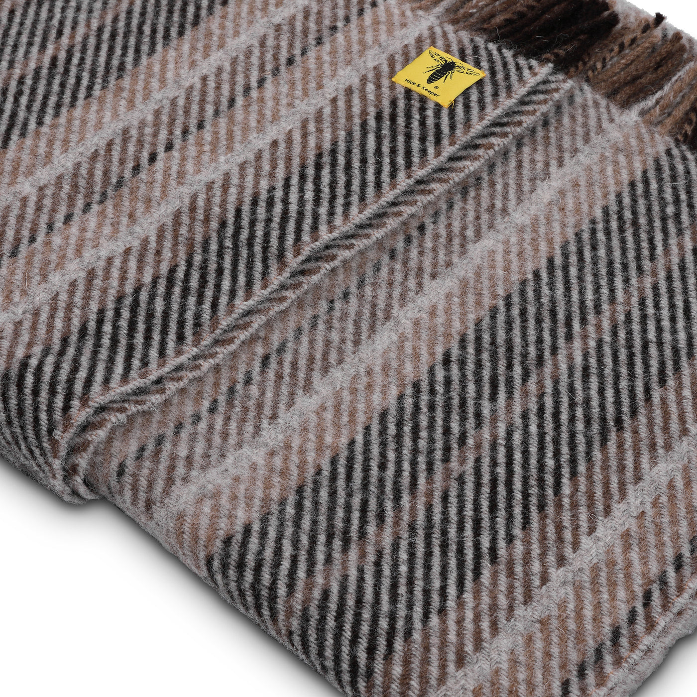 The Woodland stripe Shetland wool throw
