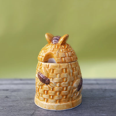 The skep vintage honey pot