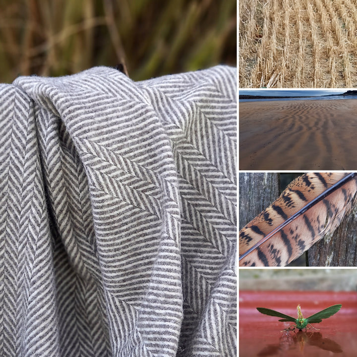 The Feather Chevron Shetland wool throw